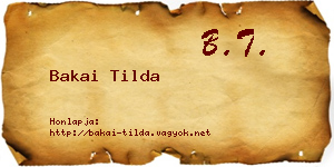 Bakai Tilda névjegykártya